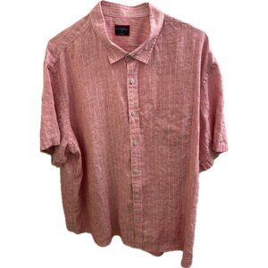 UNTUCKit Shirt Mens Xxxlc Slim Fit Pink 100% Linen Short Sleeve Zabaco